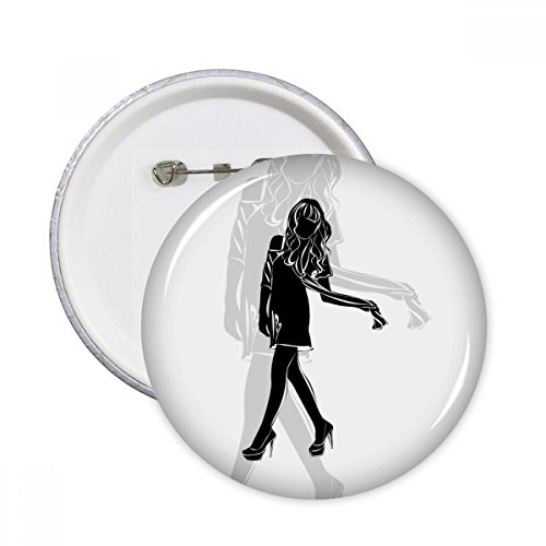 Badge pins bouton rond silhouette femme vêtement décoration multicolore taille L