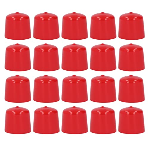 20Pcs PVC Protection Cap, Flame Retardant, Red Elastic Thread End Cap for Hydraulic Pipe Joints, Excessive Joints, Cylinders, Valves, etc (20mm)