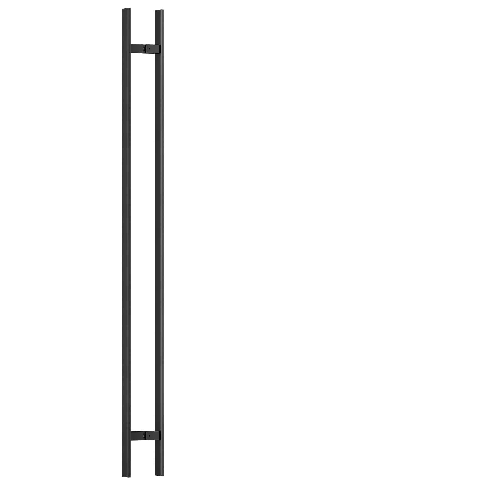 Ranbo Manija de puerta rectangular en forma de H de 71 pulgadas de longitud de atrás a atrás, diseño de chaflán de borde para mayor seguridad, acero inoxidable 304, para puerta de entrada comercial de