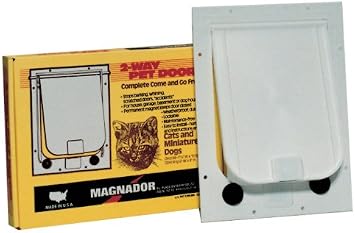 Plaza Enterprises Inc Magnador Two-Way Pet Door- White 6x8