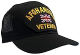 Hawkins Military Merchants British Army OEF Afghanistan Veteran Baseball Hat Cap (Black MESH Back...
