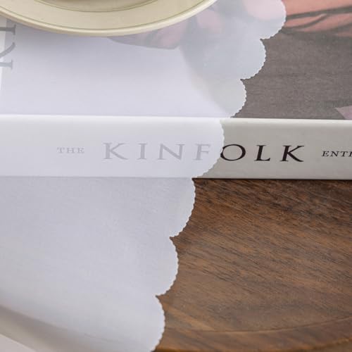 Image of White Sheer Tier Curtains - 30 inch Length, Transparent Half Window Curtains for Kitchen, Bathroom, Cafe - Light Filtering Voile Panels, Rod Pocket, 2 Panels, 30Wx30L