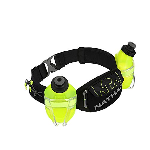 Nathan Hydration Insulated Running Belt Trail Mix Plus - Adjustable Running Belt – Trailmix Includes 2 Insulated Bottles/Flask – With Storage Pockets. Fits Most Iphones (One Size, Black) #TOP4