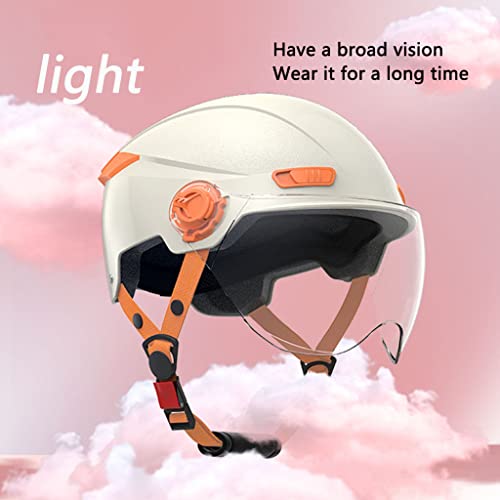 Half Helmet Motorcycle Dot Approved Multicolor Open Face Helmet For Adults Men And Women Couple's Street Electric Car Moped Cruiser Bobber Chopper Helmet With Drop-Down Sun Visor-E-54-61Cm #TOP5