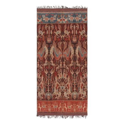 Rug & Kilim Vintage Ikats Textile Runner with Pictorial Design, from