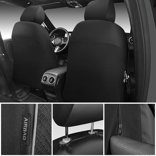 Image of CAR PASS 3D Foam Mesh Leather Car Seat Covers Front Seats, Air Cool Mesh Front Seat Covers for Car, Universal Fit for SUV Truck Sedan Automotive, Armrest Airbag Compatible, Black and Gray