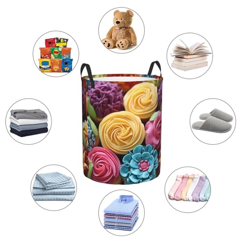 Panier à linge pliable multicolore taille M avec motif arc-en-ciel