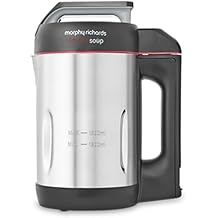 Morphy Richards 1.6L Saut  & Soup Maker, 4 Settings, Pause Function, LED Control Panel, Non-Stick Coated Jug, Detachable Power Cord, Stainless Steel, 501014, Black
