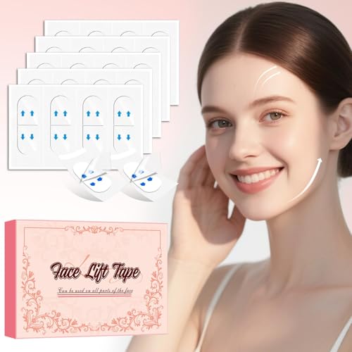 Image of Face Lift Tape, 200PCS Face Tape, Face Lift Tape Invisible, Face Tape Lifting Invisible 8 Hours of Sustained, Perfect Facial Contouring, Visually Create A More Defined Jawline and Cheekbones