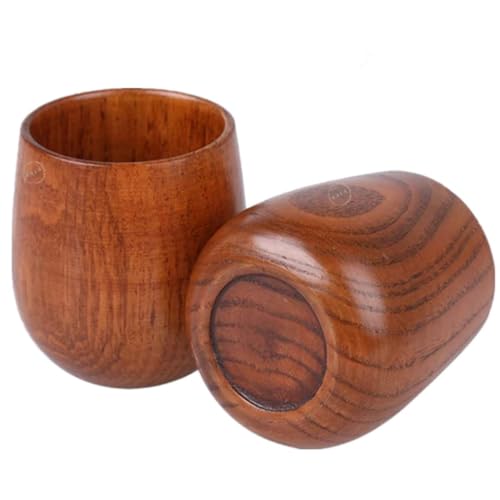 Ecloud Shop 2 PCS fait à la main naturel solide en bois eau tasse de thé durable et élégant 100...
