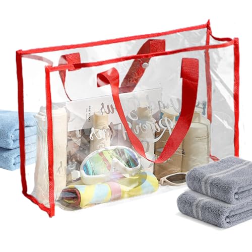 �N���A�g�[�g�o�b�O - 18x24�C���`��PVC�g�[�g�o�b�O�A�h���X�^�W�A���o�b�O�A�����L�����[�o�b�O |�v�[���W���ł̍�Ɨp�V�[�X���[�r�[�`�o�b�O