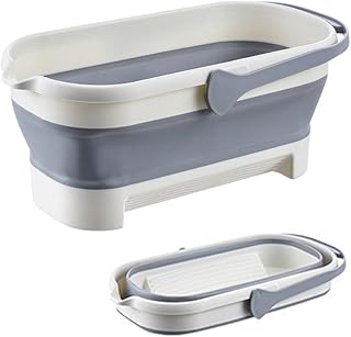 Foldable Mop Bucket For Cleaning, Cleaning Mop Bucket With Rectangle Shape, Folding Silicon Water Bucket 10L, Collapsible Rectangular Handy Basket,Cleaning Mop Bucket for House Indoor Outdoor