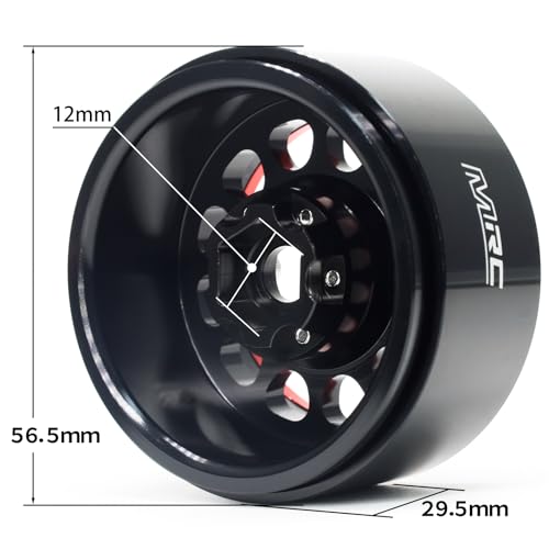 Roues 1:10 RC Crawler MRC BeadLock alu noir rouge pour modification de châssis TRX-4 et SCX10