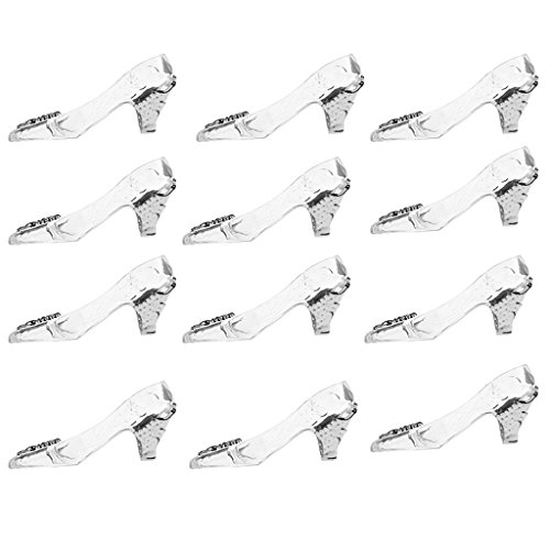 Gazechimp 12pcs Boîte de Bonbon Design Chaussure Cendrillon Fantaisie Ornement de Table Mariage - Boucle Argent