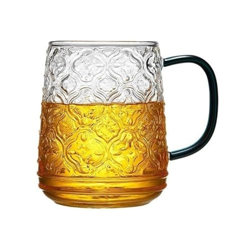 Vasos de agua con textura flor cerezo vintage en relieve taza de borosilicato 2