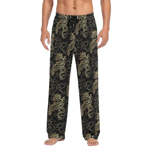 susiyo Dragon Chinese Men's Pajama Pants Cotton Pajama Bottoms Sleepwear PJ Pants Lounge Pants with Pocket Drawstring2