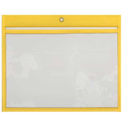 StoreSMART - 6" x 9" - Open Long - Yellow Rigid Vinyl Sewn Pocket - 10-Pack - T85206L-Y-10