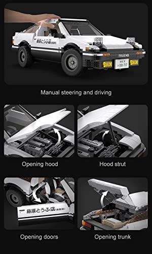 XUOO CADA C61024W Initial D Toyota AE86 Sportwagen Bausteine,1324/PCS CADA Klemmbausteine Ferngesteuert Technik Auto… – Bild 4
