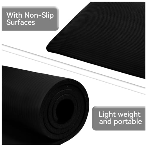 Image of BalanceFrom GoYoga All-Purpose 1 /2-Inch Extra Thick High Density Anti-Tear Exercise Yoga Mat with Carrying Strap