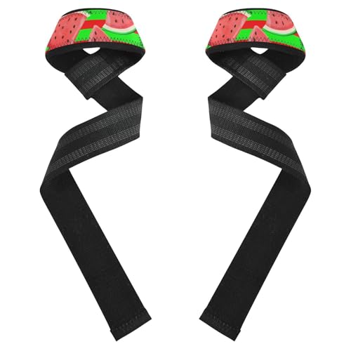 STAYTOP Watermelon Wrist Straps for Weightlifting,Lifting Straps with Neoprene Cushioned Wrist Padded and Anti-Skid Silicone for Strength Training,Bodybuilding,Deadlifting