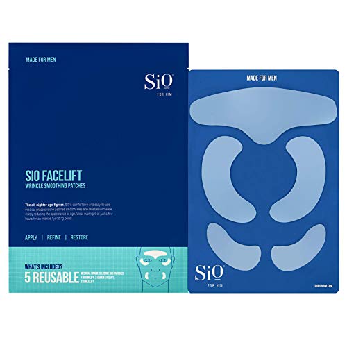 SiO Beauty For Him FaceLift - Forehead, Eye & Smile Anti-Wrinkle Patches - Overnight Smoothing Silicone Patches For Face, Forehead, Eye & Smile Fine Lines And Signs Of Aging
