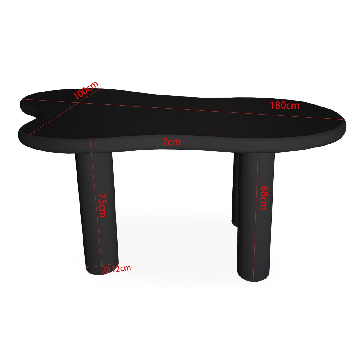 Paris Prix Table à Manger Design Nuage 180cm Noir
