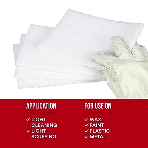 Image of Scotch-Brite Light Cleansing 7445 Hand Pad, SF Grade, 6 in x 9 in, Light Cleaning and Scuffing, For Use on Wax, Paint, Plastic, Metal, Case of 3200
