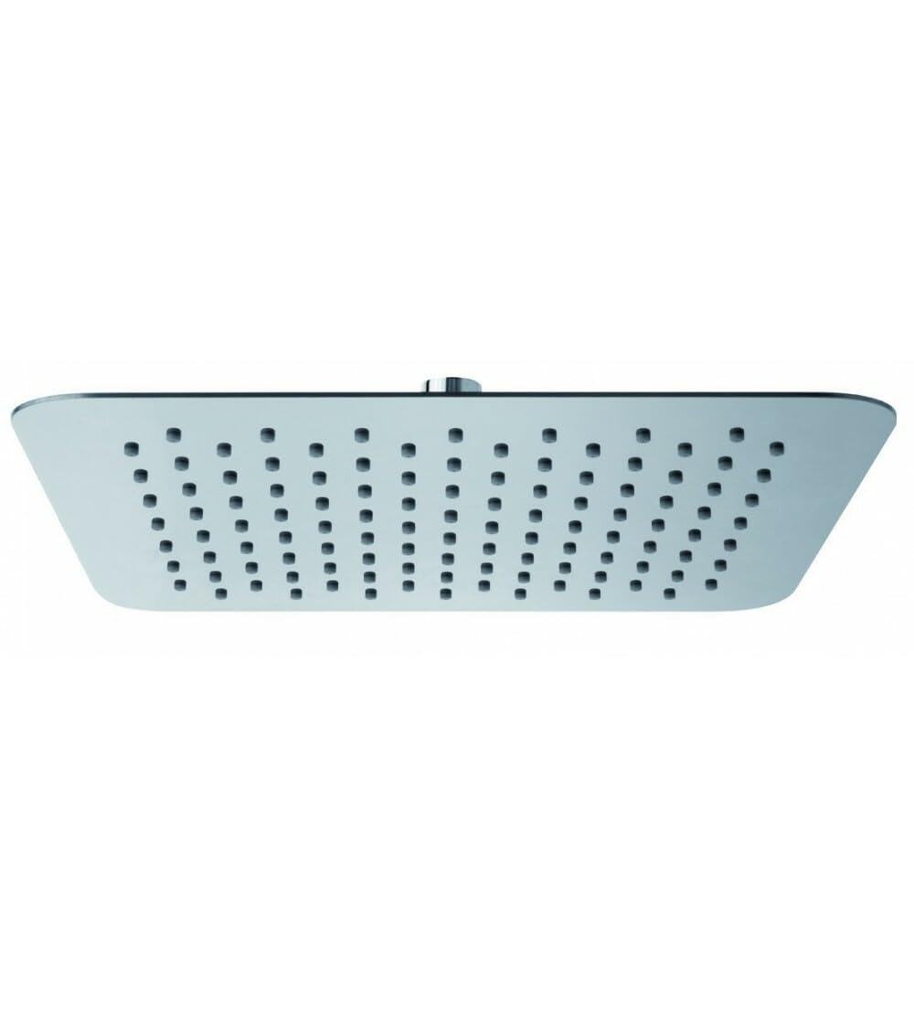 Schläfer 134700 | Soffione Doccia Quadro 20x20 cm a Pioggia, Anticalcare ad Alta Pressione Ultra Sottile in Acciaio Inox, Soffione per Cabina Doccia, Snodo Regolabile Universale G 1/2, Cromo, Argento