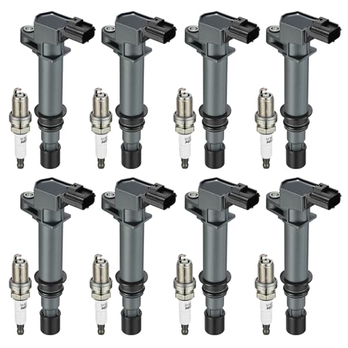 Image of 8 Ignition Coils & 8 Spark Plugs - for Dodge Dakota /Durango /Ram 1500, for Jeep Grand Cherokee /Commander, for Mitsubishi Raider 4.7L V8 1999-2007 - Repl UF270 /4503