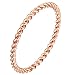 UNAPHYO Women's Stainless Steel 1.5mm Twisted French Rope Skinny Wedding Ring Rose Gold Size 7