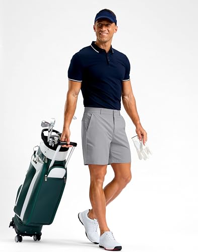 Image of Soothfeel Men's Casual Shorts 5 /7 /9 Inch Golf Dress Shorts for Men Flat Front Work Lightweight Quick Dry with 4 Pockets