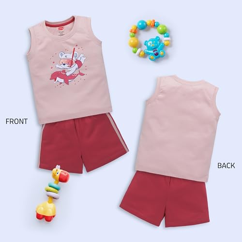 Image of LuvLap Baby Boys Regular Fit 100% Cotton Sleeveless Boys T-Shirt & Shorts Set Pack of 3