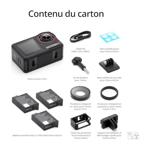 Stabilisation et Capteur 1/1,3 Pouce DJI Osmo Action 5 Pro Autonomie 12h