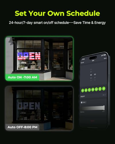 Image of 50 inchx17 inch Large LED Open Sign with Remote and Bluetooth App, Super Bright Open Signs for Business, Dimmable Big Open Sign for Storefront Window Bar Salon Cafes Retail Shops White Red Blue