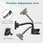 APPS2Car Magnetic Phone Holder Car Dashboard Windshield Car Phone Holder Mount with Flexible Arm & Built-in Strong Magnets, Suction Cup Phone Holder for Car Compatible with All Smartphones