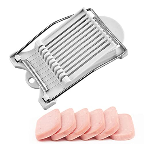 ランチョンミートスライサー カッター 果物カッター チーズスライサー 玉子切り フルーツカッター サラダツール ABS ステンレス製 切れ味 ハム スパム肉 青果 卵 お菓子に対応 簡単便利 多機能 キッチン用具 家庭用 業務用