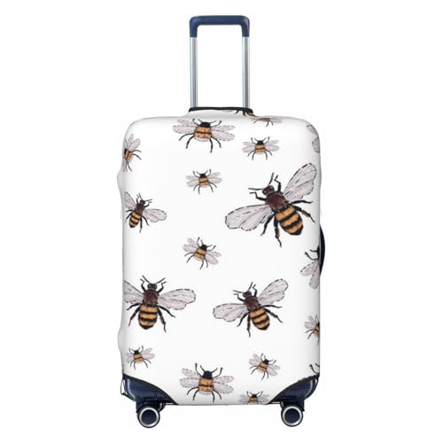 Funny Bees Print Suitcase Cover Luggage Protector Washable Elastic Fashionable Travel Gear Cover