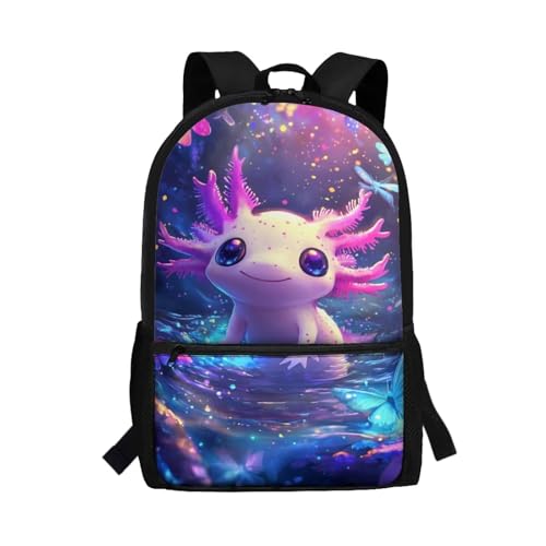 Axolotl Backpacks for Girls Purple School Bag Lightweight Comfortable Backpack for Toddler Little Girl Back Pack Kids Back to School Gifts