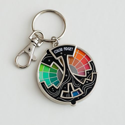Color Fidget Enamel Pin, Spinning Color Fidget Wheel Brooch Anxiety Relief Badge Keychain Creative Gift Accessories4