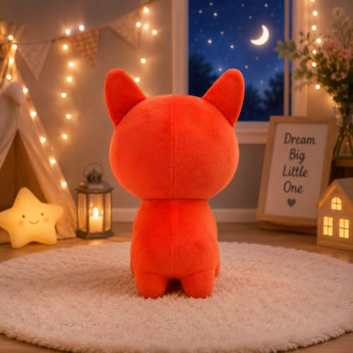 Image of Plush Dog Stuffed Animal Toy, Orange and White, Soft Cuddly Design