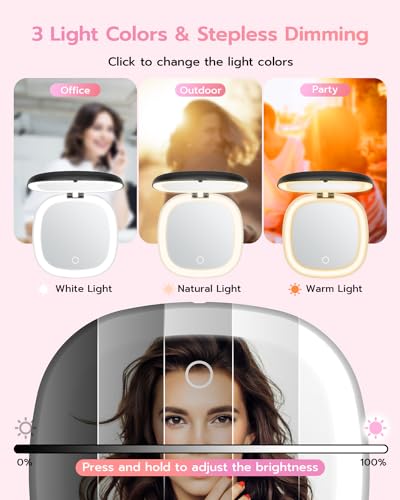 Miroir compact lumineux rechargeable cadeau beauté idéal - 4
