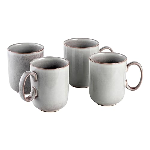 Henten Home 4er Set Kaffeebecher Keramik, Tasse aus Steingut - 400ml für Kaffee, Cappuccino und Latte Macchiato, Kaffeetasse Mikrowellen und Spülmaschinenfest