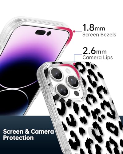 Coque iPhone 16 Pro Max transparente jolie coque anti-chute motif léopard