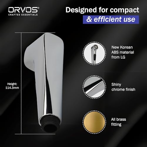 Image of Orvos Health Faucet, Modern Squeeze Button, ABS Outer Body with Brass pin, Gun only, Jet Spray for high end Luxury Toilets