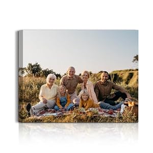 Personalized Photo Canvas Wall Art, Custom Canvas Prints with Your Photos,Ready to Hang, Ideal Housewarming Wedding Birthday Gift for Family Friends (HORIZONTAL PHOTO, 20″ L x 16″ W)
