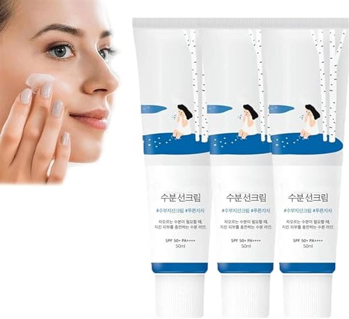 Lovelycat Crème solaire coréenne, crème solaire visage SPF50 + PA + + + +, crème solaire hydratante au jus de bouleau, forte protection UV, sérum hydratant (3)