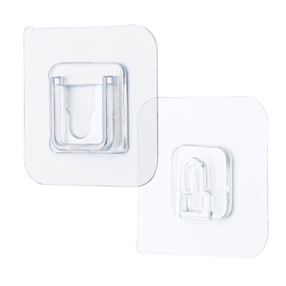 Gentryroo Men's 6X6cm 10Pairs Clear Square Adhesive Hook Pair Punch Free Traceless Interlocking Wall