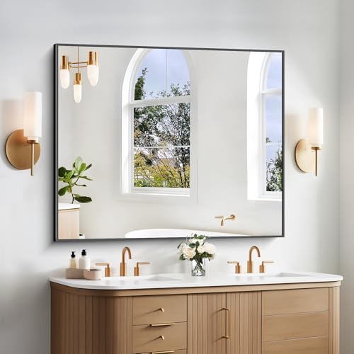 BONEWEI 40x48 Black Vanity Mirror