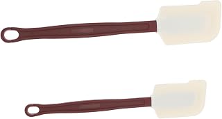 2piezas Espátulas De Silicona Para Hornear Utensilios De Cocina Resistentes Al Calor y Mediano Para Mezclar y Decorar Postres Color Rojo y Blanco