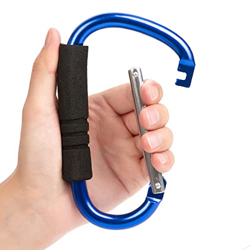 Funbliss Stroller Hooks by Baby，2 Pack Convenient Organizer Hook Bag Clips to Diaper Bags Clothing,Purses,Groceries,Great Hook Set for Mommy When Walking or Shopping(Bule)